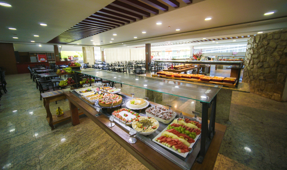 Ilha de buffet do restaurante do Cassino Resort
